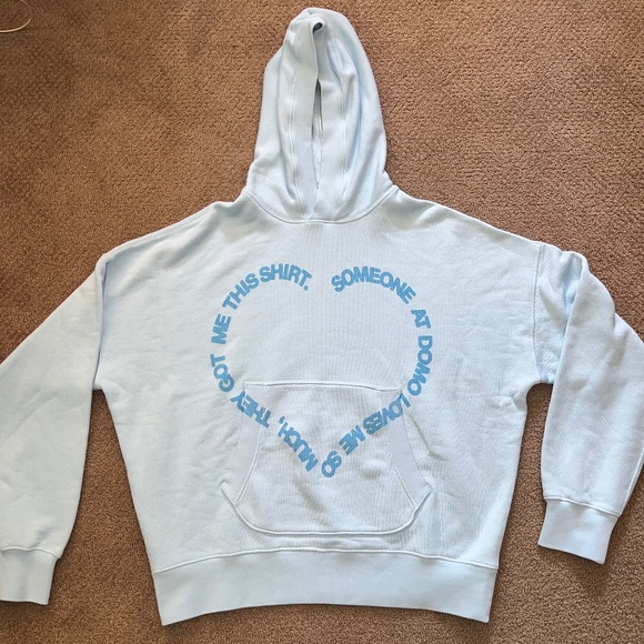 Le Pere - Baby Blue Domo Hearts Hoodie - Picture 1 of 4